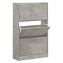 Voir la diapositive 2 : VIDAXL Armoire a chaussures Gris beton 63x24x103 cm Bois d'ingenierie