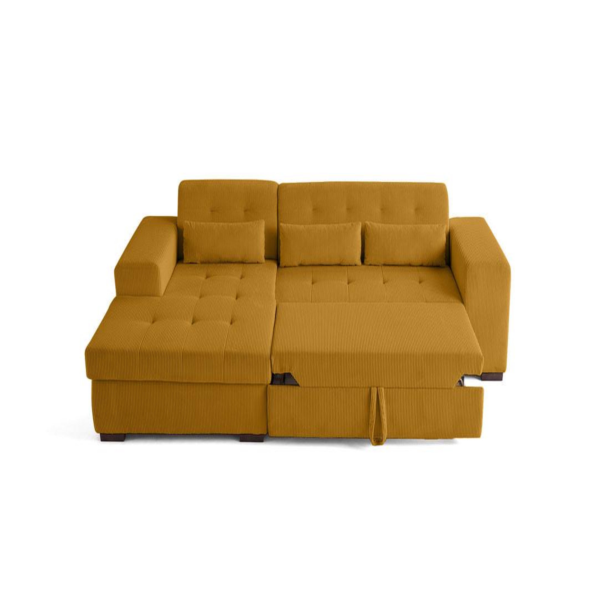 Voir la diapositive 3 : LISA DESIGN Vermont - canapé d'angle gauche - 4 places - convertible avec coffre - en velours côtelé