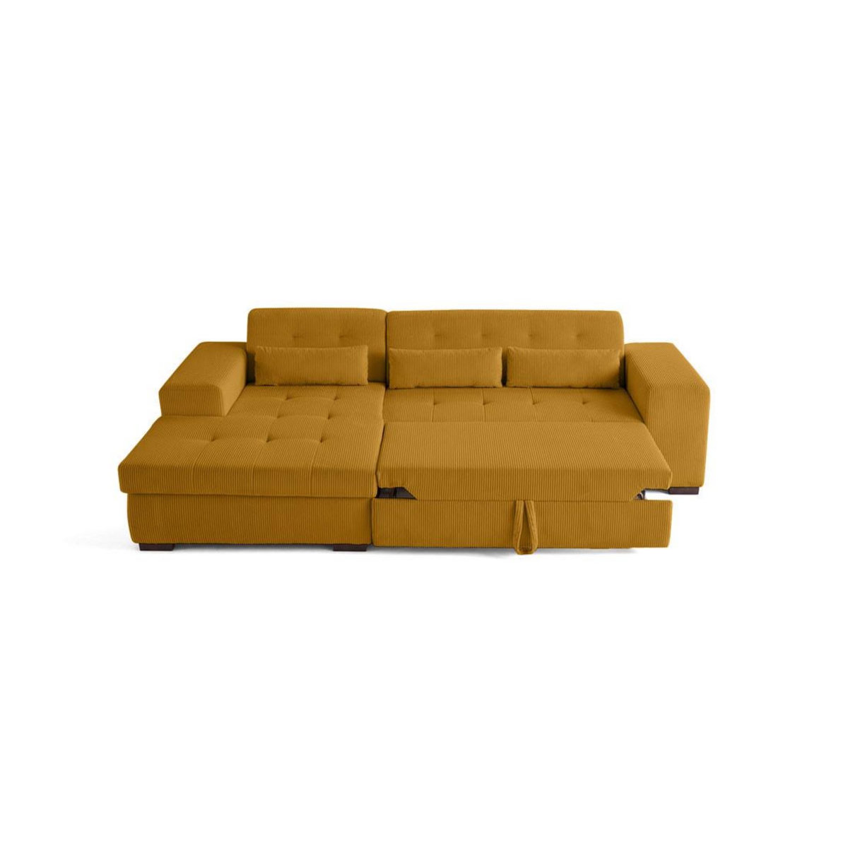 LISA DESIGN Vermont - canapé d'angle gauche - 4 places - convertible avec coffre - en velours côtelé