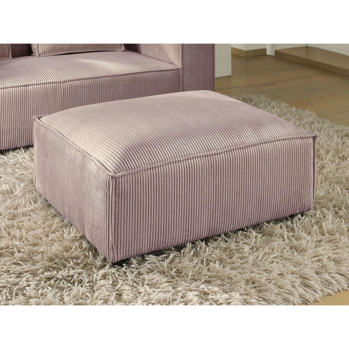 LISA DESIGN Stella - pouf en velours côtelé - style contemporain
