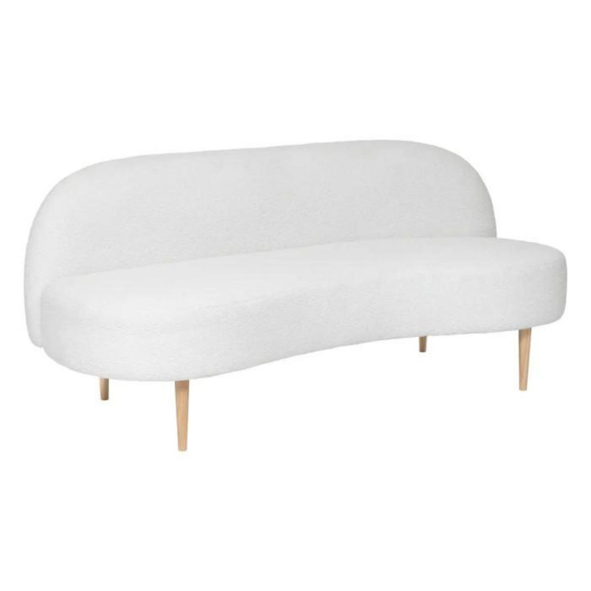 ATMOSPHERA Canapé 2 Places en Tissu Bouclette  Insi  172cm Blanc