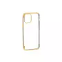 amahousse Coque souple iPhone 12 Mini bords dorés dos transparent