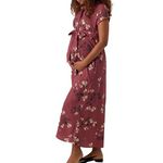 VERO MODA MATERNITY Robe de Grossesse Prune Femme Vero  oda  arternity Tie. Coloris disponibles : Rose