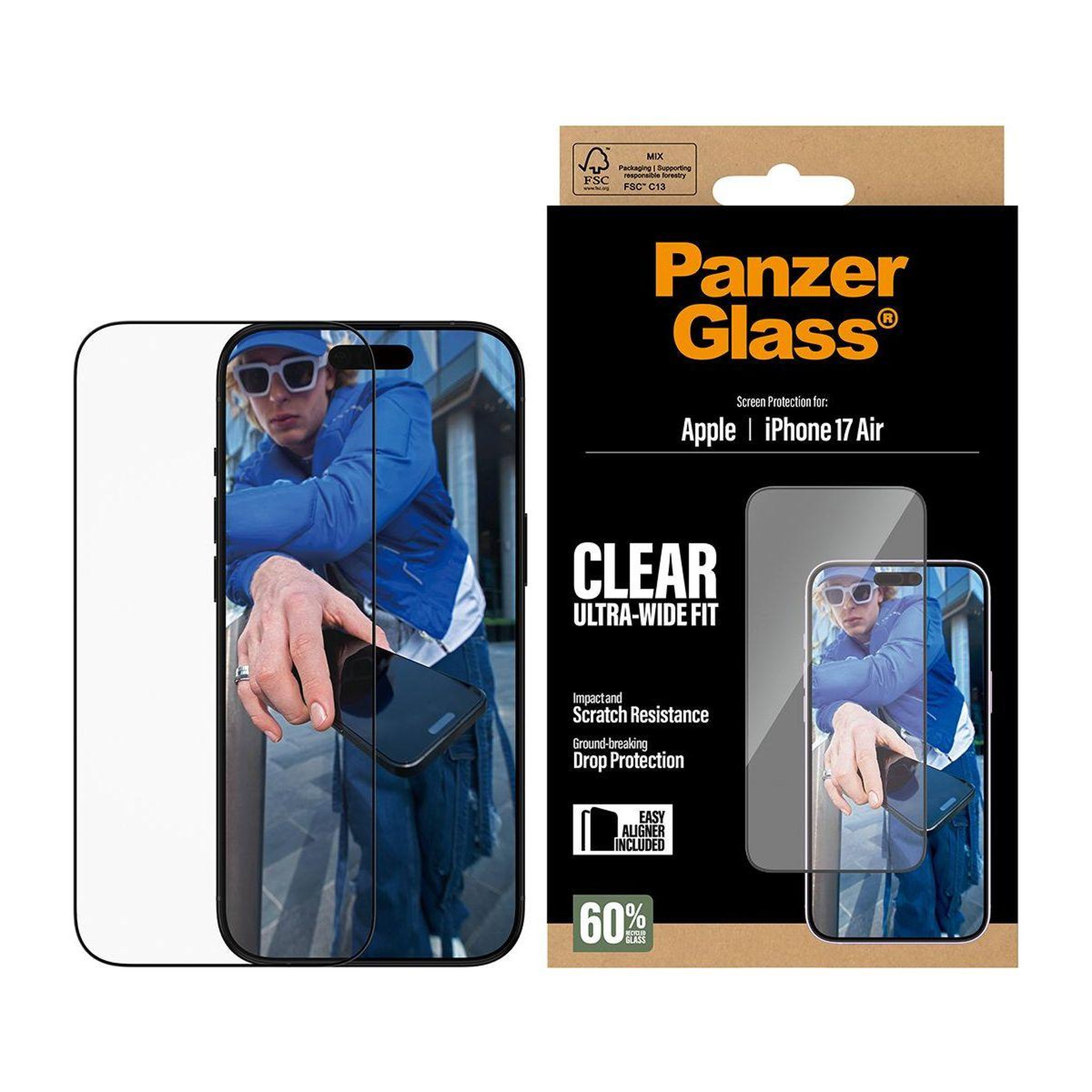 Voir la diapositive 2 : PANZERGLASS Protège écran iphone air verre trempé uwf