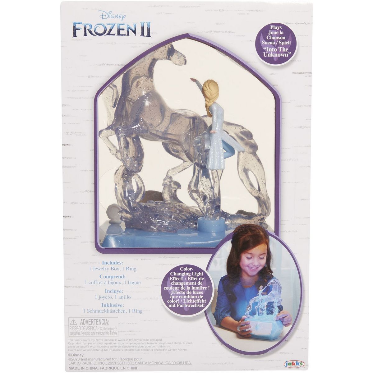 JAKKS PACIFIC Boîte à bijoux musicale et lumineuse Elsa et Nokk La reine des neiges
