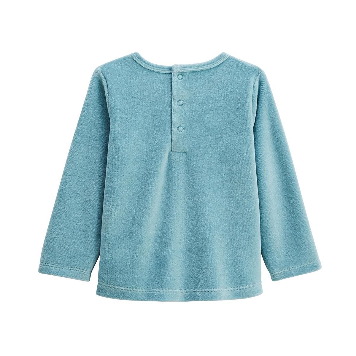 Petit Béguin Lot de 2 pyjamas enfant 2 pièces en velours avec pieds retroussables Oscar