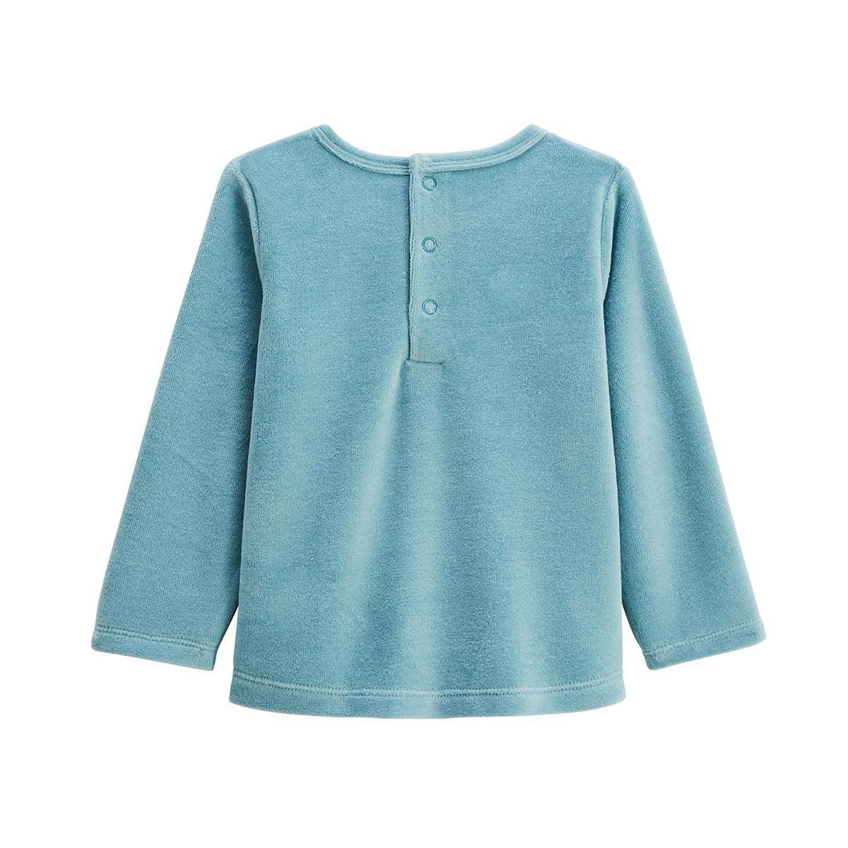 Petit Béguin Lot de 2 pyjamas enfant 2 pièces en velours avec pieds retroussables Oscar