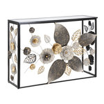 Paris Prix Console Design en Métal  Flora  111cm Multicolore