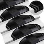 VIDAXL Tapis d'escalier autoadhesifs 10 pcs 65x21x4 cm Noir et gris