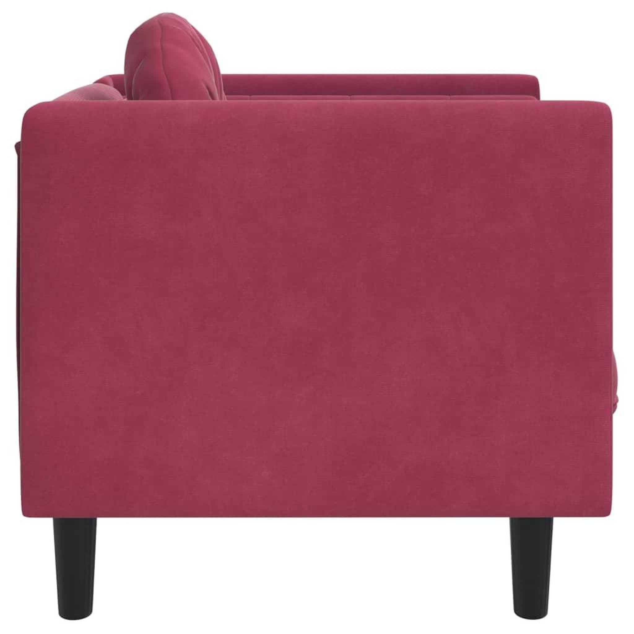 Voir la diapositive 5 : VIDAXL Fauteuil avec coussin rouge bordeaux velours