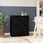 VIDAXL Buffets 2 pcs noir 30x30x70 cm bois d'ingenierie