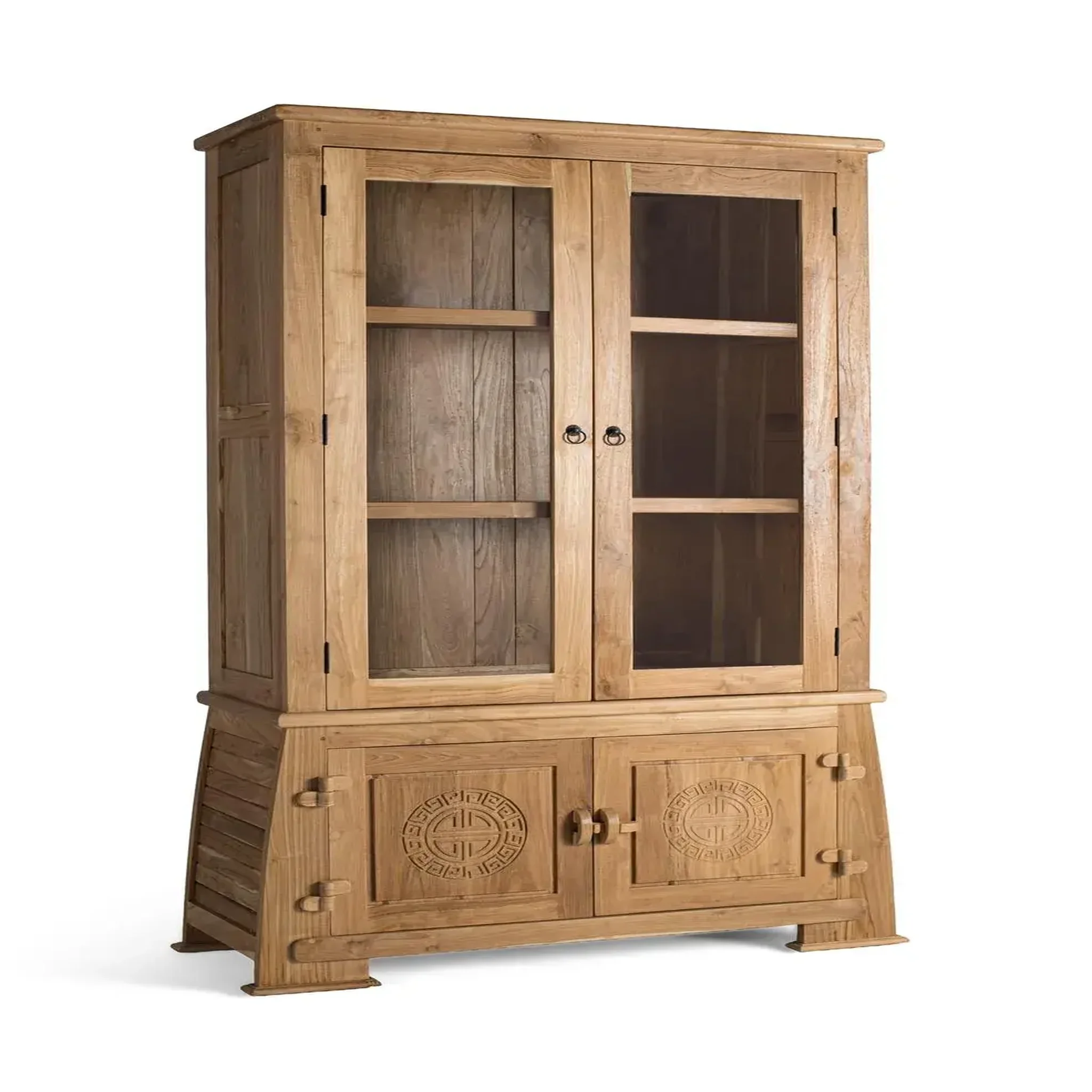 Voir la diapositive 3 : GINER Y COLOMER SL Vitrine en bois de teck 109 cm style colonial oriental
