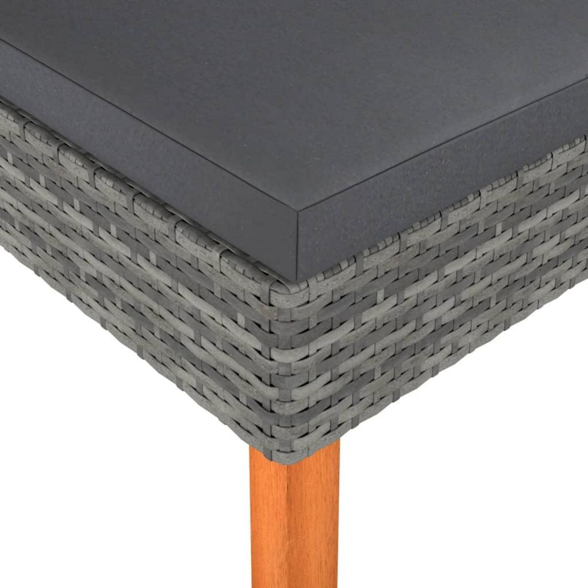 VIDAXL Repose-pied Resine tressee et bois d'eucalyptus massif