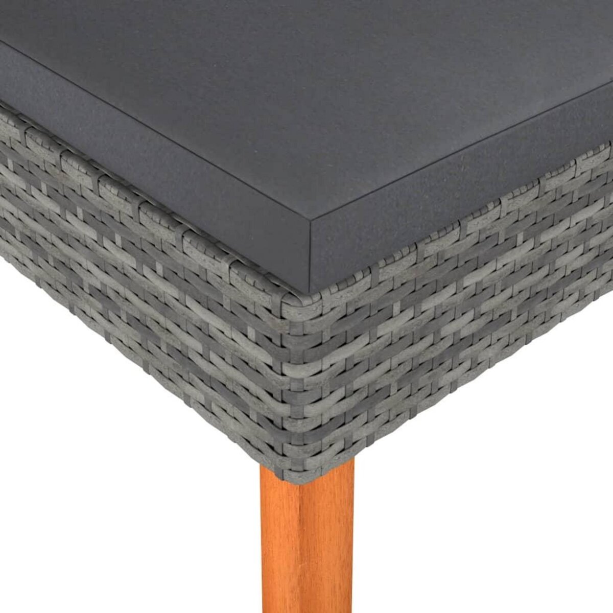 VIDAXL Repose-pied Resine tressee et bois d'eucalyptus massif