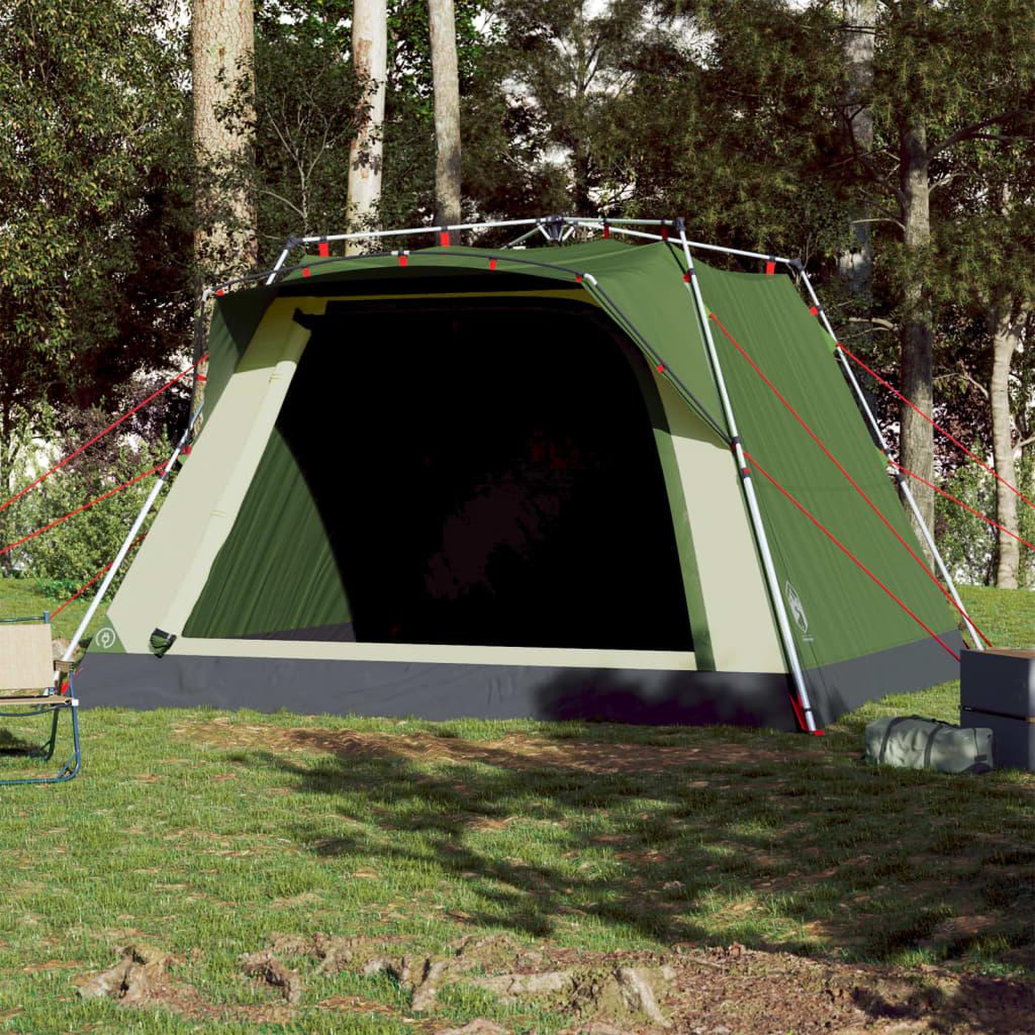 Voir la diapositive 3 : VIDAXL Tente de camping cabine 4 personnes vert liberation rapide