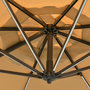 Voir la diapositive 6 : OUTSUNNY Parasol déporté octogonal parasol LED inclinable pivotant manivelle piètement acier dim. Ø 3 x 2,48H m beige