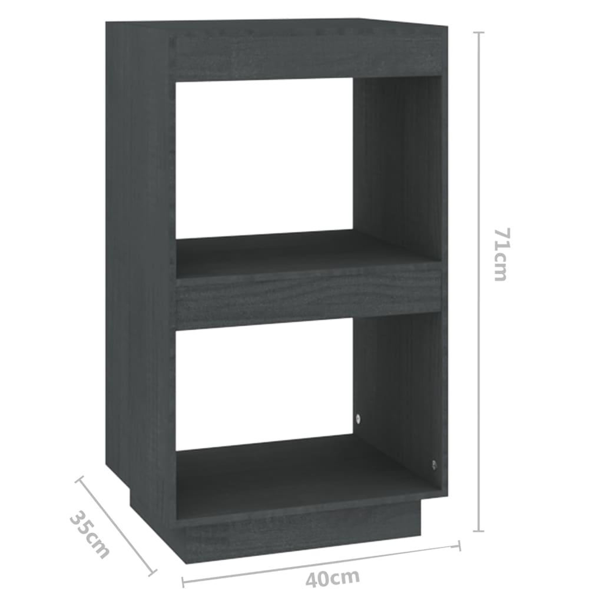 Voir la diapositive 6 : VIDAXL Bibliotheque Gris 40x35x71 cm Bois de pin massif
