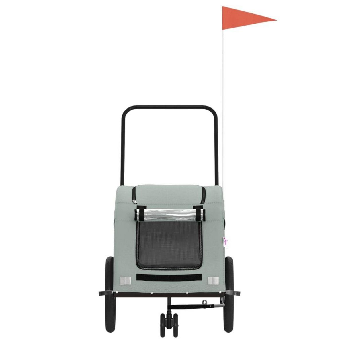 VIDAXL Remorque de velo pour animaux de compagnie gris