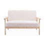 Voir la diapositive 2 : SWEEEK Banquette canapé en bois et tissu bouclette. Isak. L 114 x P 69.5 x H 73cm