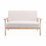 Voir la diapositive 2 : SWEEEK Banquette canapé en bois et tissu bouclette. Isak. L 114 x P 69.5 x H 73cm
