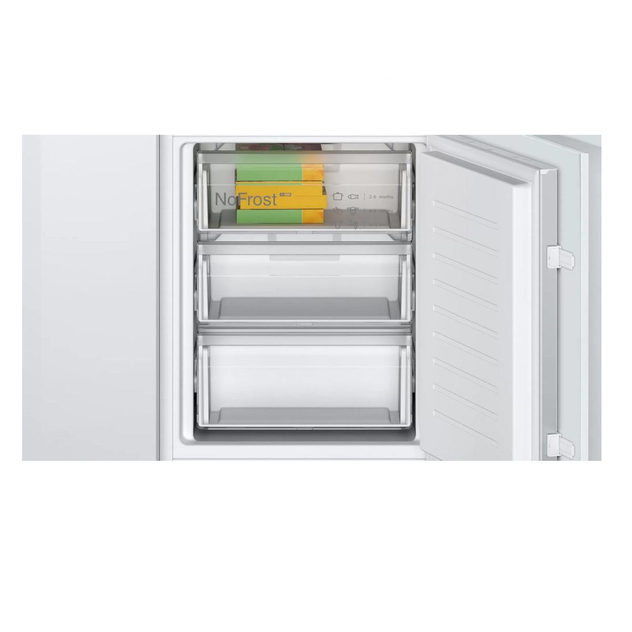Voir la diapositive 6 : BOSCH Réfrigérateur combiné intégrable à glissières 260l blanc - kin86nse0
