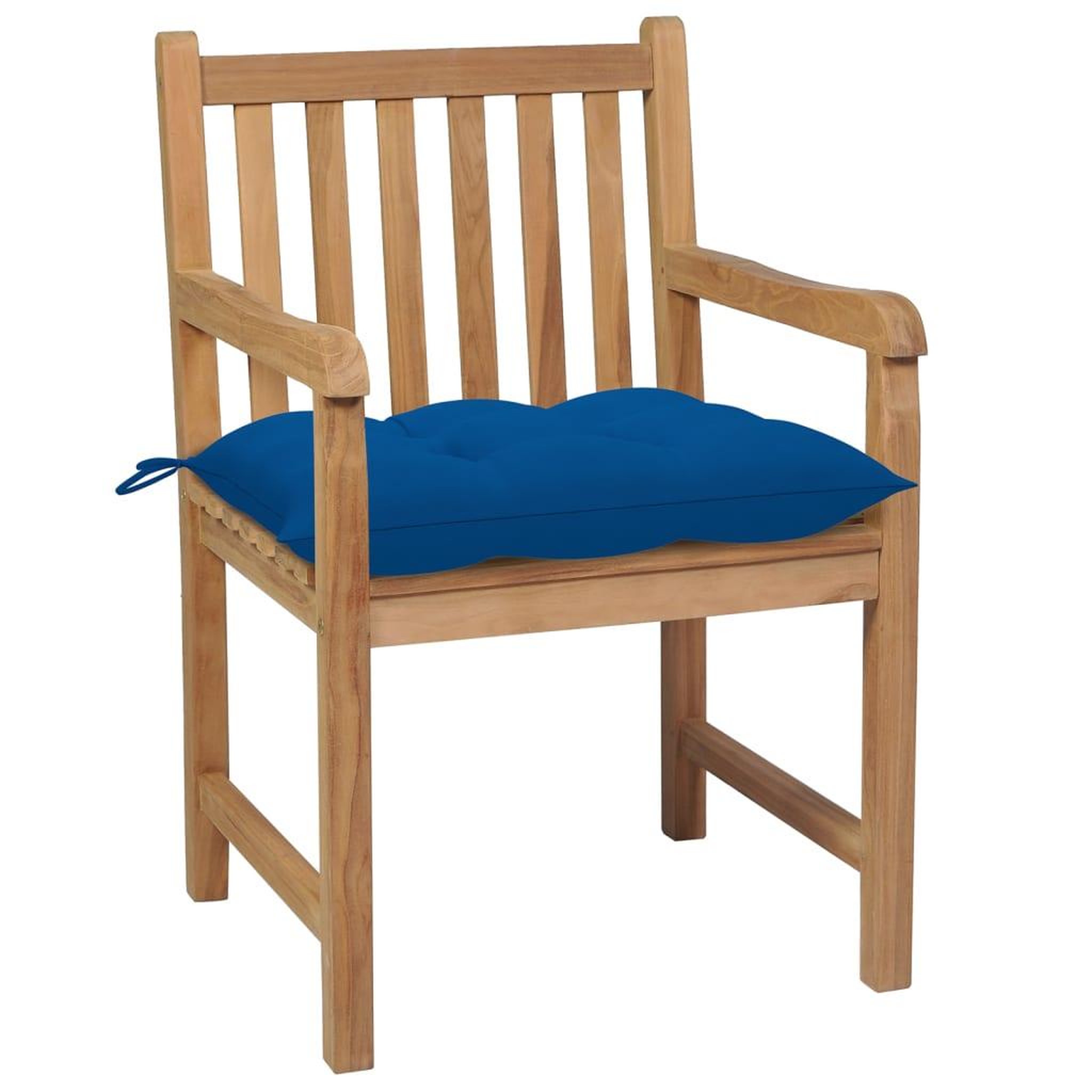 Voir la diapositive 3 : VIDAXL Chaises de jardin lot de 4 et coussins bleu Bois de teck solide