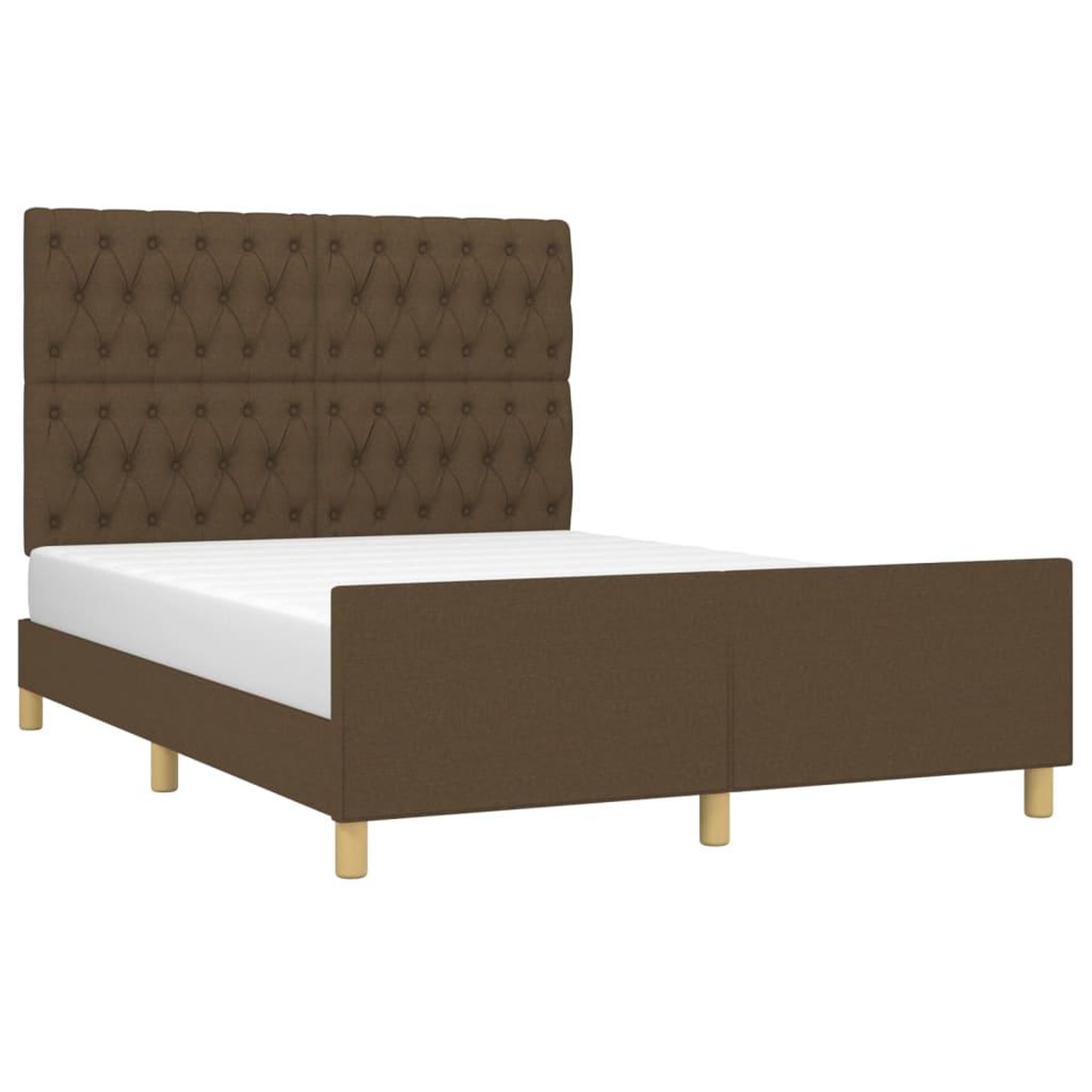 Voir la diapositive 3 : VIDAXL Cadre de lit sans matelas marron fonce 140x200 cm tissu