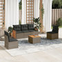 Voir la diapositive 1 : VIDAXL Salon de jardin 6 pcs avec coussins gris resine tressee