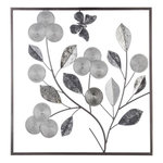 ATMOSPHERA Décoration Murale Métal  Fleurs  50cm Argent
