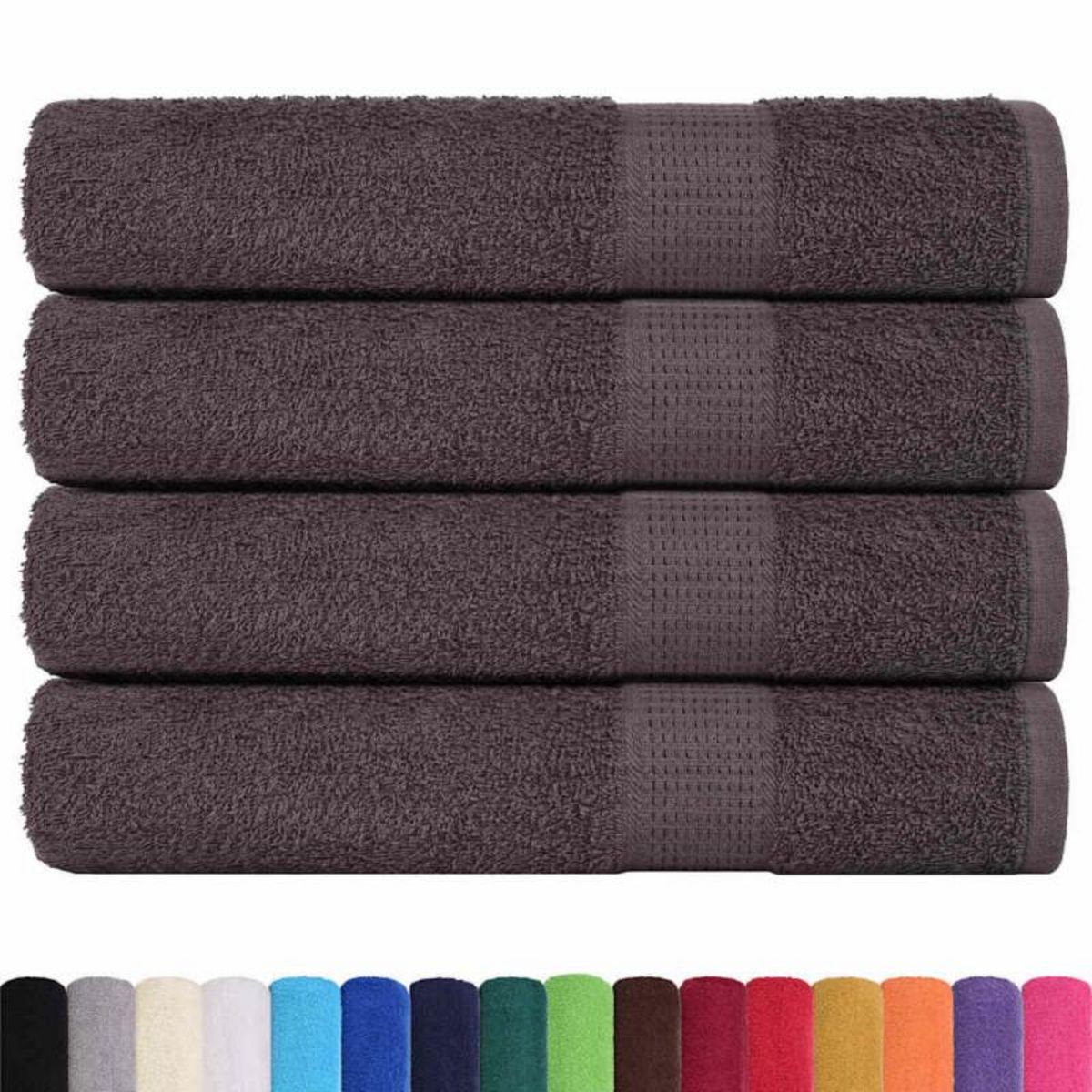 VIDAXL Serviettes de sauna 4 pcs anthracite 80x200 cm 100% coton