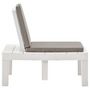Voir la diapositive 3 : VIDAXL Chaise de salon de jardin avec coussin Plastique Blanc