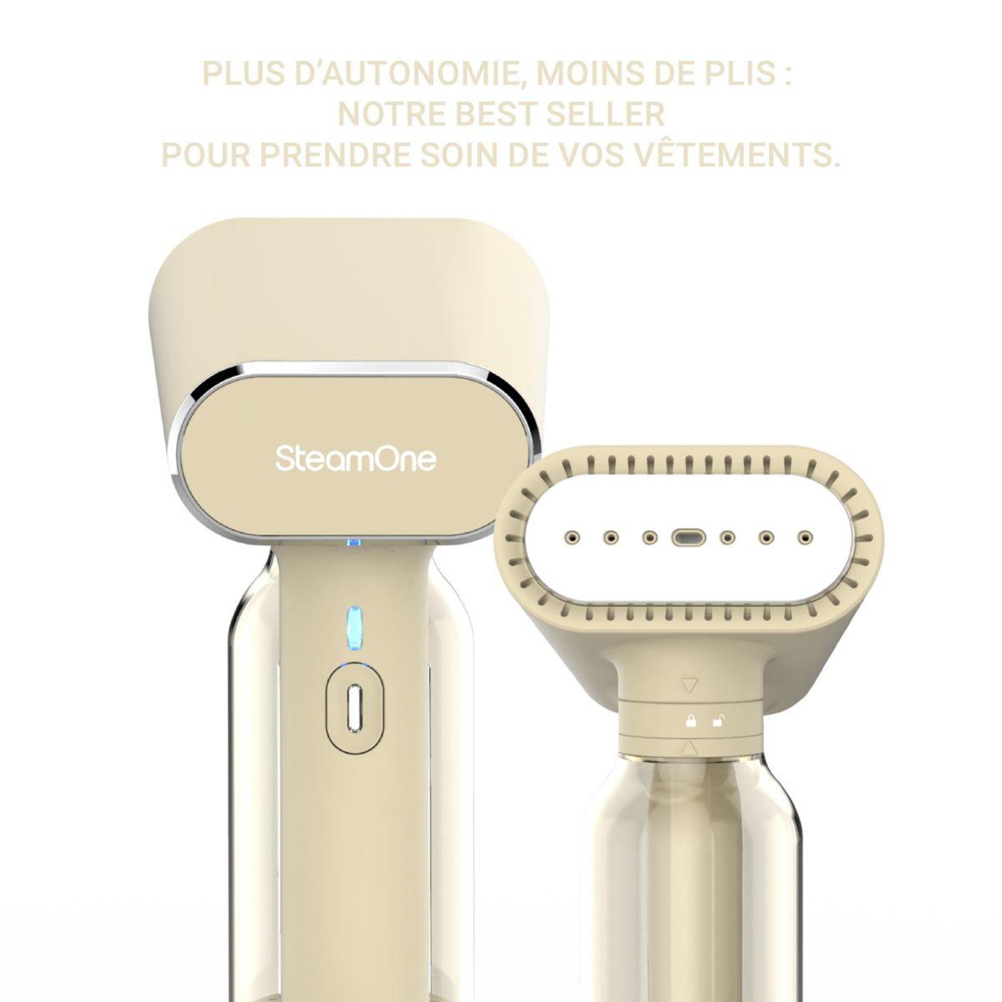 Voir la diapositive 2 : Steamone Défroisseur vapeur Cream 400 Karl XL Rust