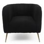 Voir la diapositive 2 : Paris Prix Fauteuil Design Bouclette  Reuben  75cm Noir