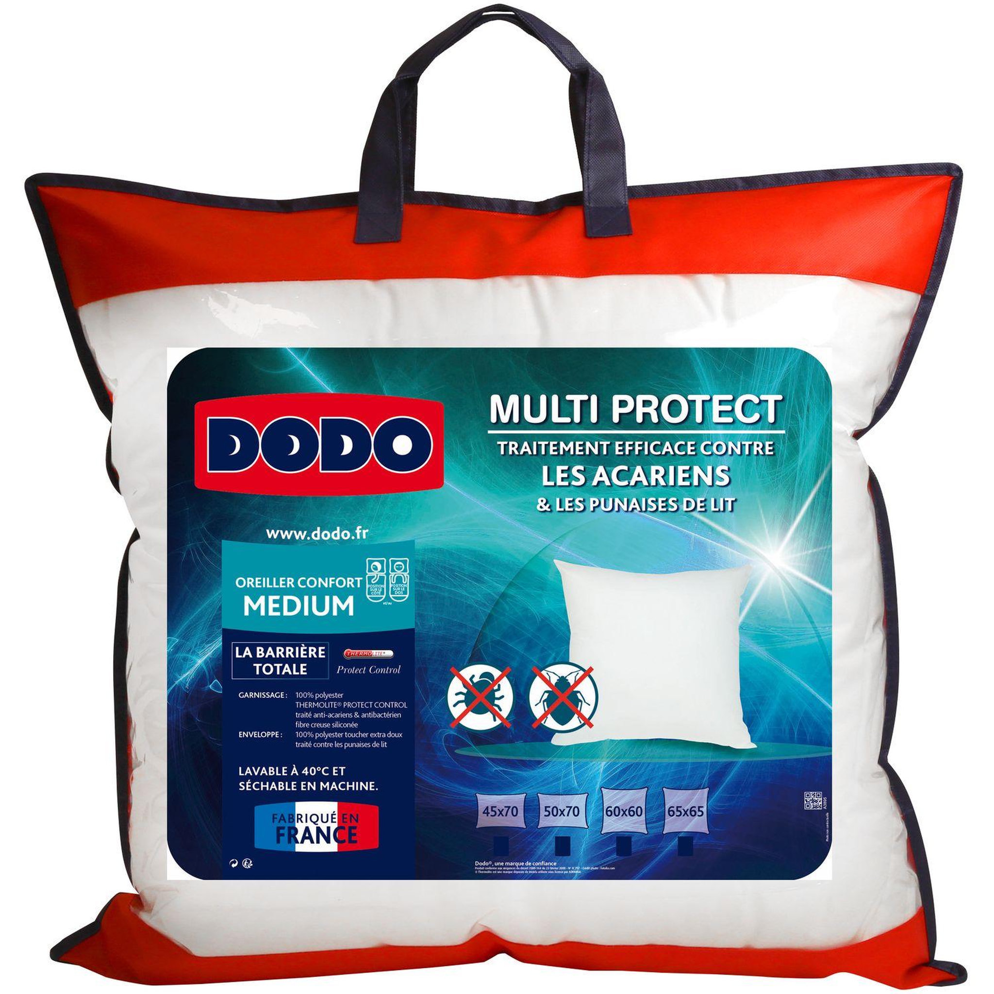 Voir la diapositive 1 : DODO Oreiller Médium anti-acariens DODO MULTI PROTECT