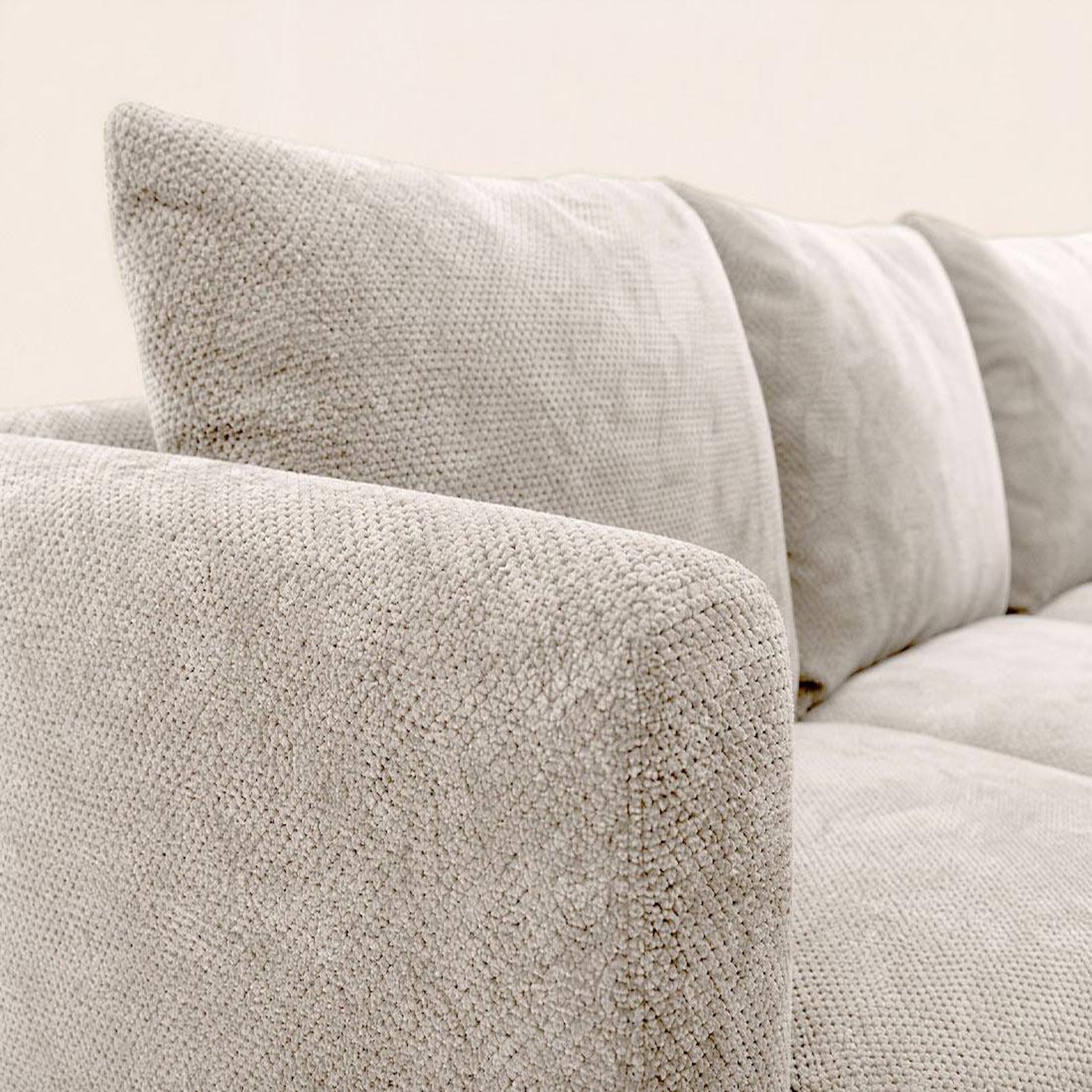 Voir la diapositive 4 : BEST MOBILIER Gabin - canapé d'angle droit 5 places en velours texturé