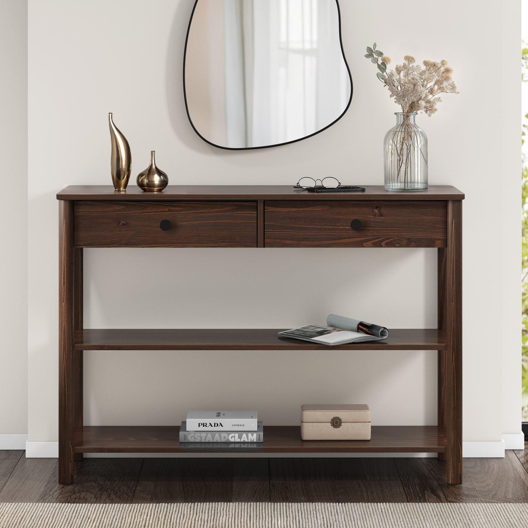 Voir la diapositive 2 : IDIMEX Table console d'entrée APOANA L 110 cm en bois