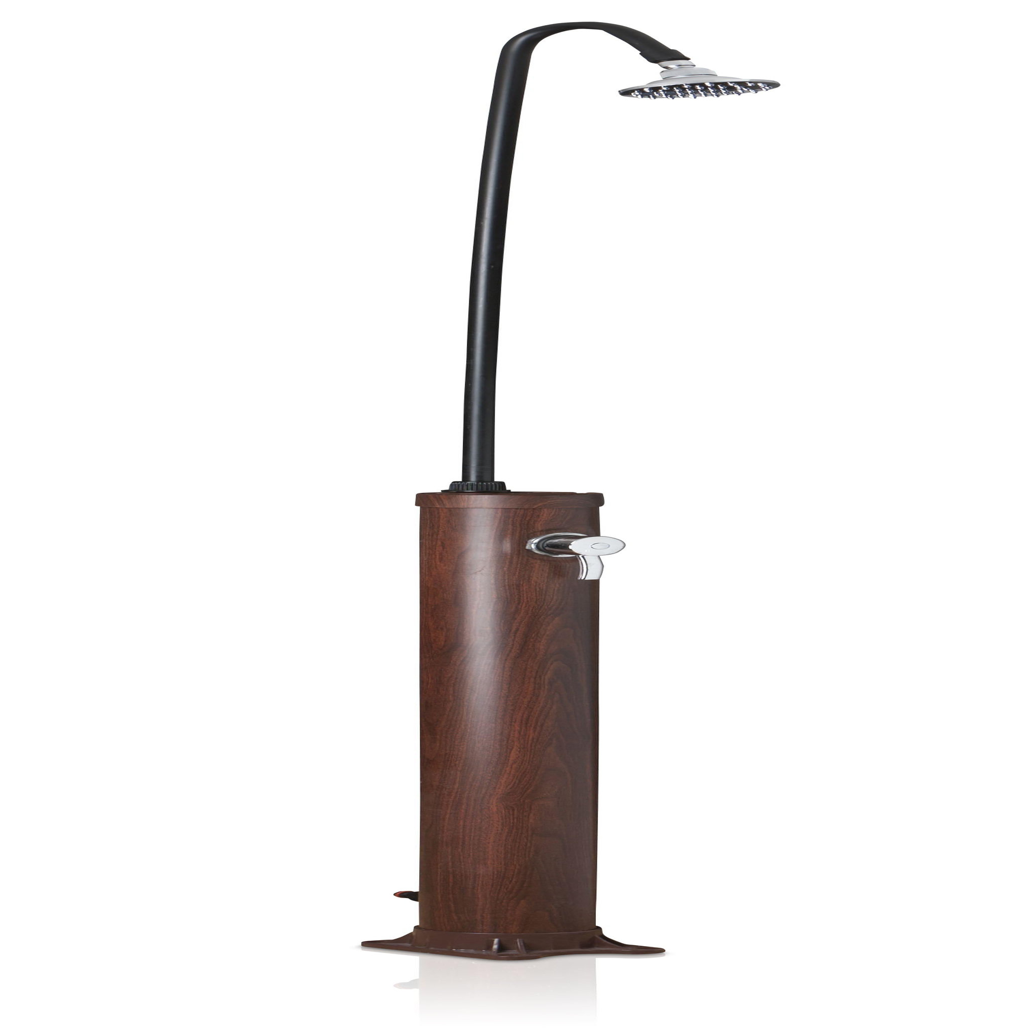 GRE Douche solaires ronde d'extérieur en PVC aspect bois - 11x220 cm - 9 l
