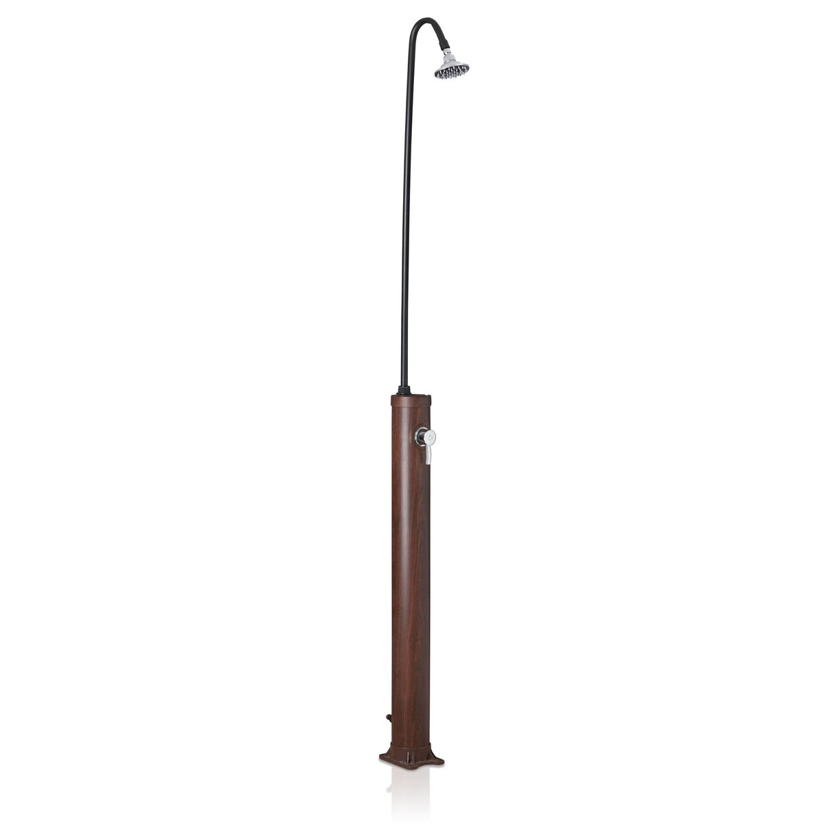 GRE Douche solaires ronde d'extérieur en PVC aspect bois - 11x220 cm - 9 l