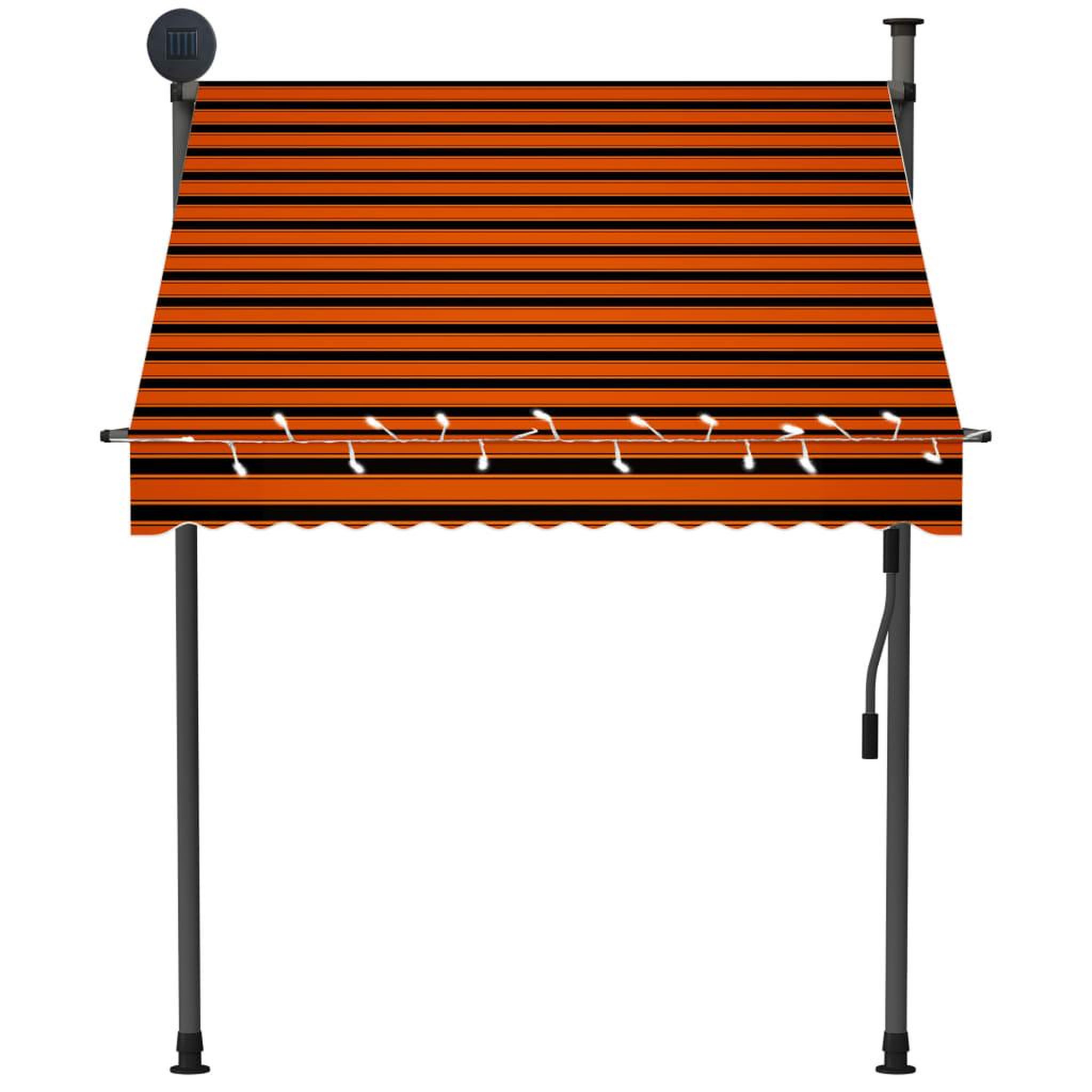 Voir la diapositive 4 : VIDAXL Auvent manuel retractable avec LED 150 cm Orange et marron