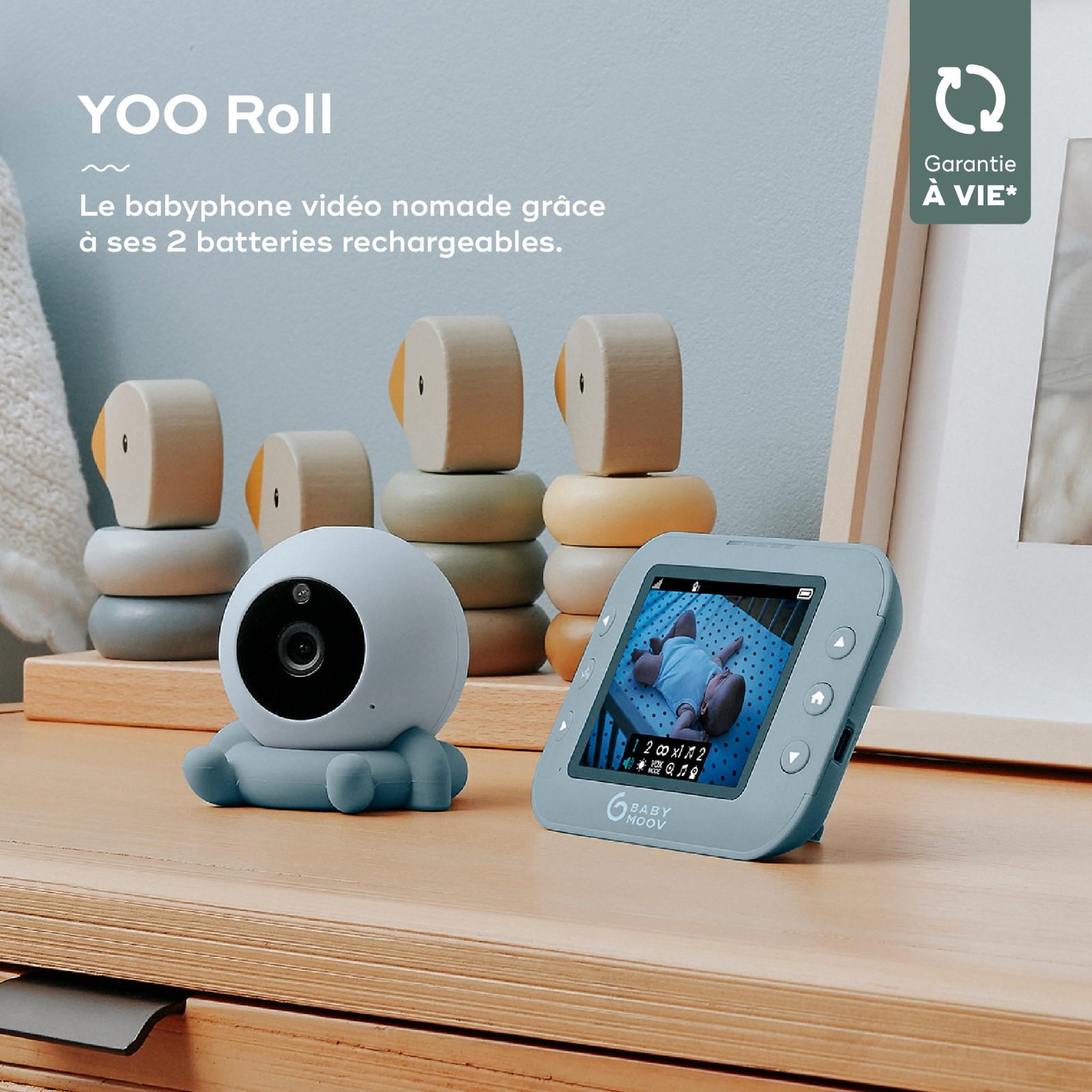 Voir la diapositive 2 : BABYMOOV Babyphone Caméra Sans Fil YOO Roll Babymoov - Batteries Rechargeables - Berceuses - Portée 300m
