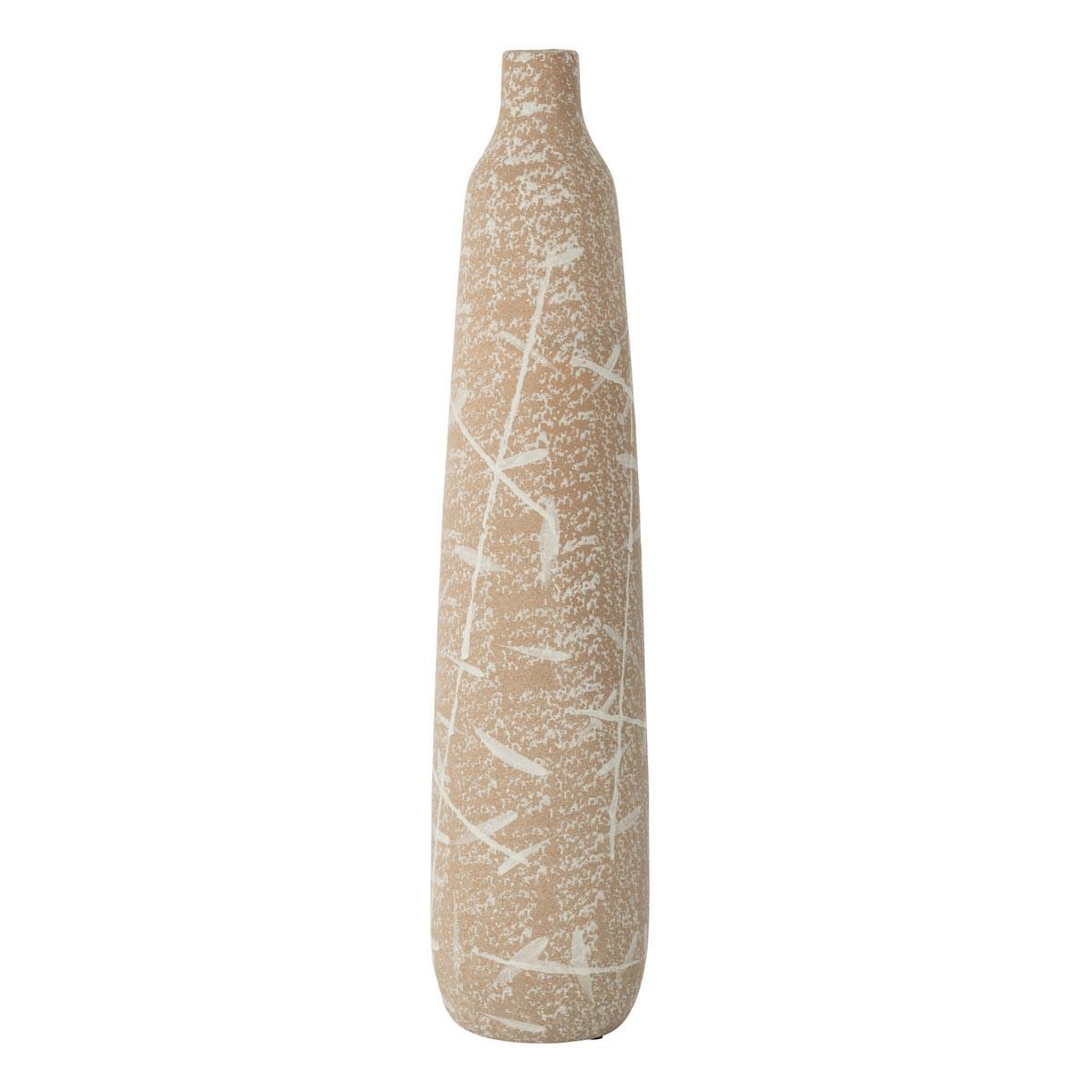 J-LINE Vase fin en grès  dune  69cm beige & blanc