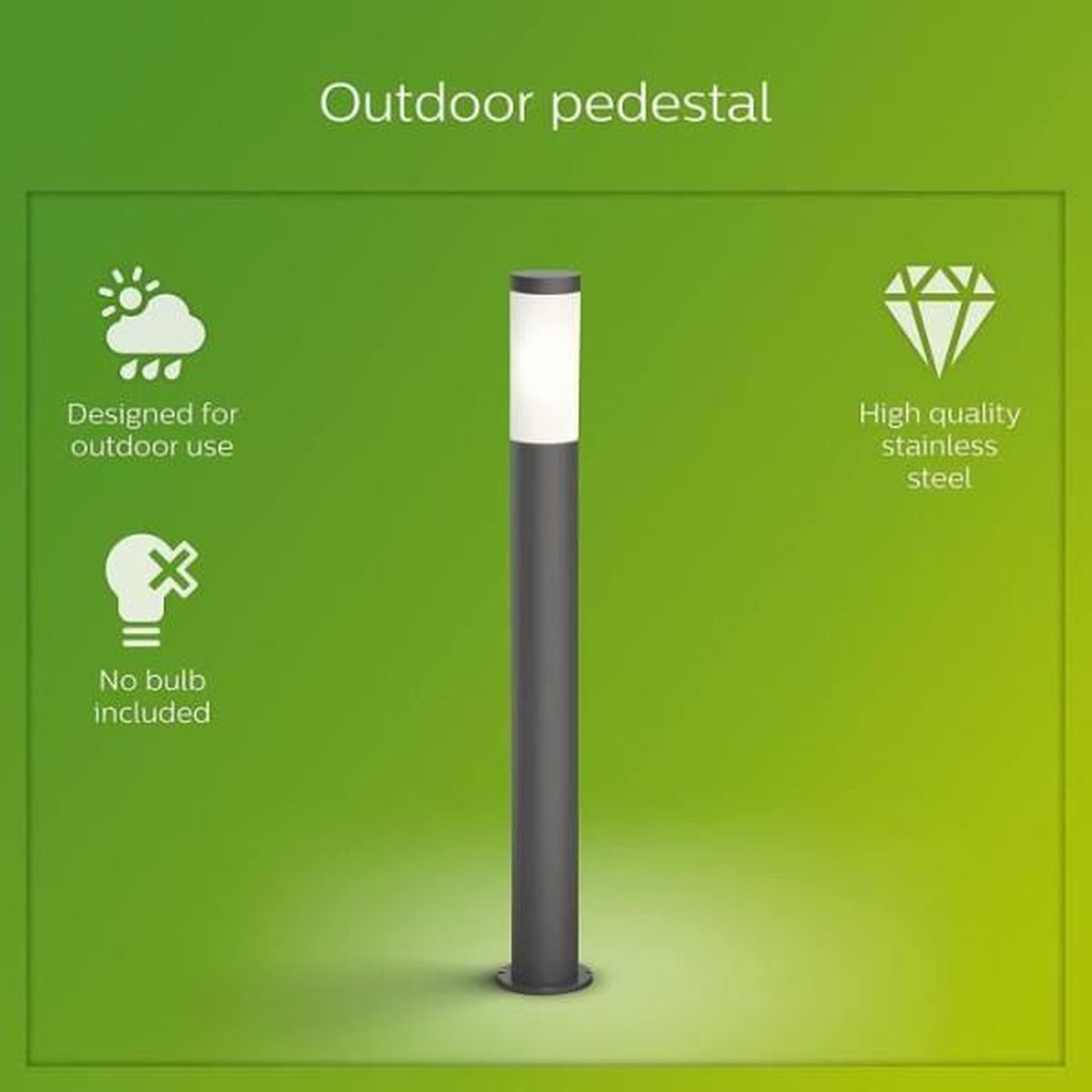 Philips Lampadaire d'extérieur PHILIPS UTRECHT - Anthracite - 20W - Résistant aux intempéries