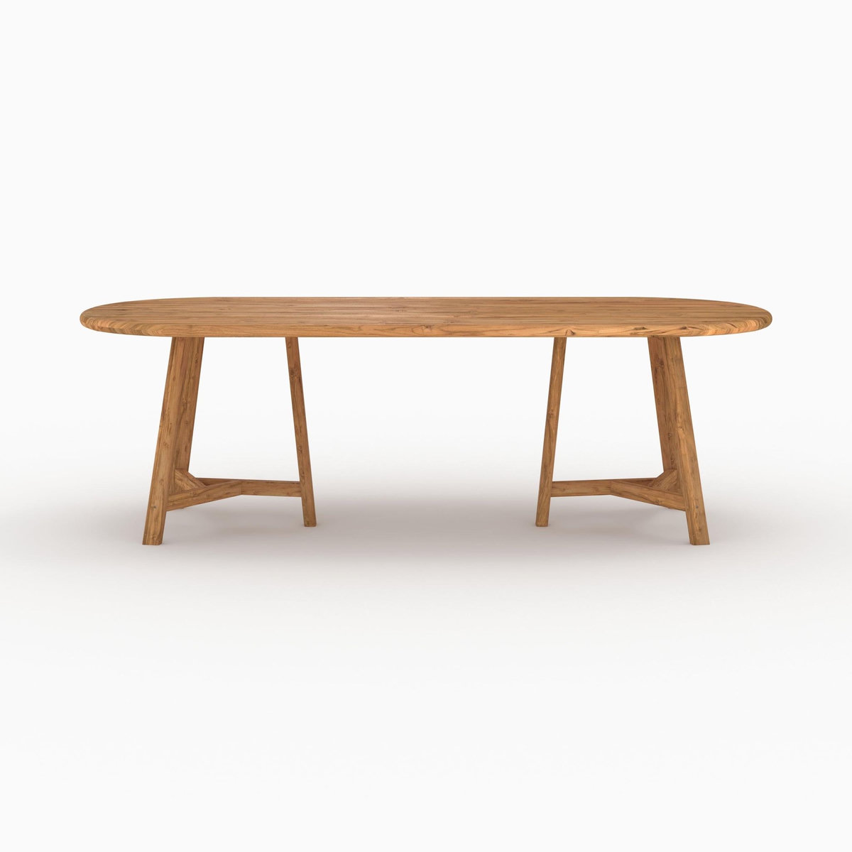 Rendez vous déco Table de jardin ovale en bois de teck recyclé 10 personnes-Bora