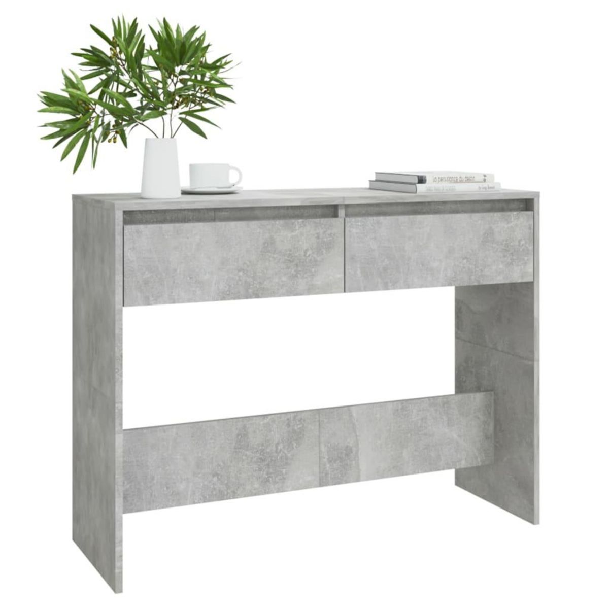 VIDAXL Table console gris beton 100x35x76,5 cm bois d'ingenierie