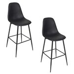 The Home Deco Factory Lot de 2 chaises de bar MALO - Noir