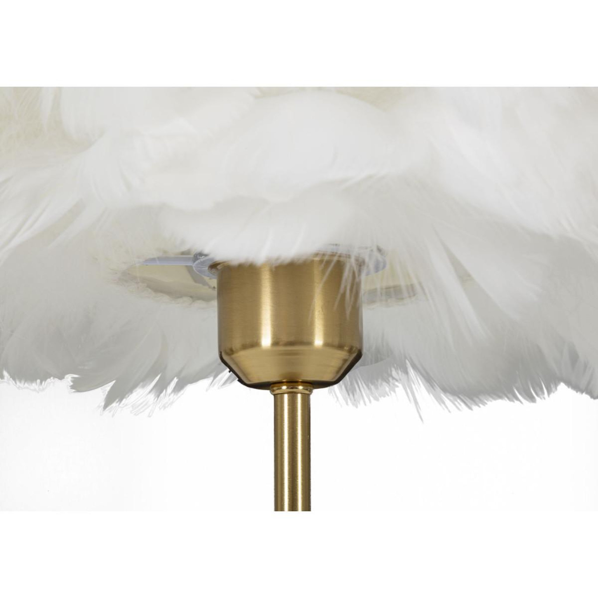 Voir la diapositive 3 : Paris Prix Lampe à poser imitation plume  ball  50cm or & blanc