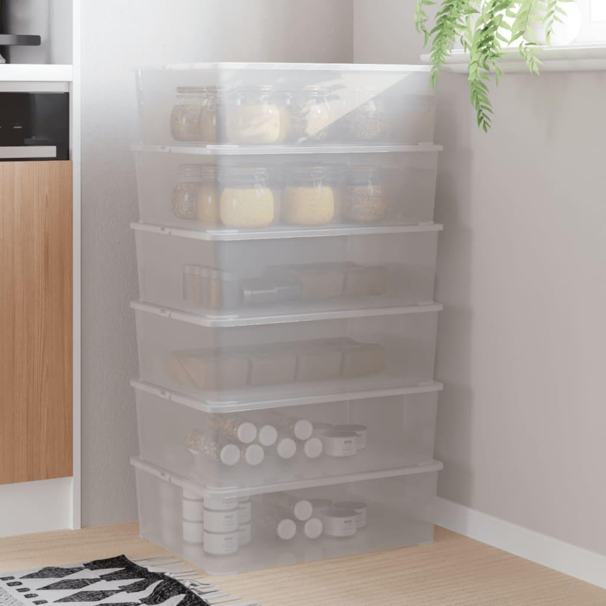 VIDAXL Boîtes de rangement en plastique 6 pcs 25 L empilables