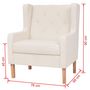 Voir la diapositive 6 : VIDAXL Fauteuil blanc creme tissu