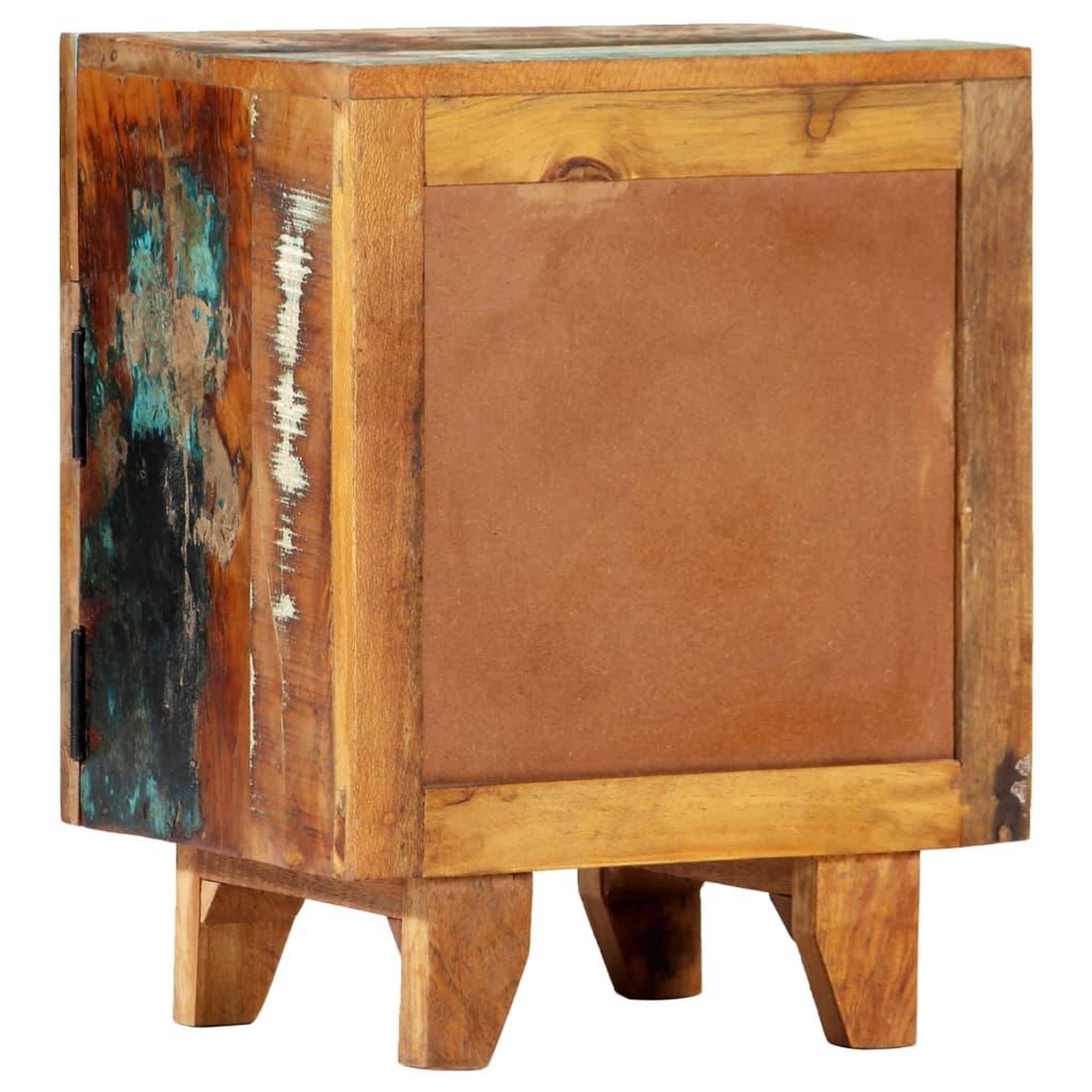 Voir la diapositive 4 : VIDAXL Table de chevet sculptee a la main 40x30x50cm bois recuperation