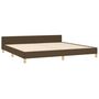 Voir la diapositive 5 : VIDAXL Cadre de lit sans matelas marron fonce 200x200 cm tissu